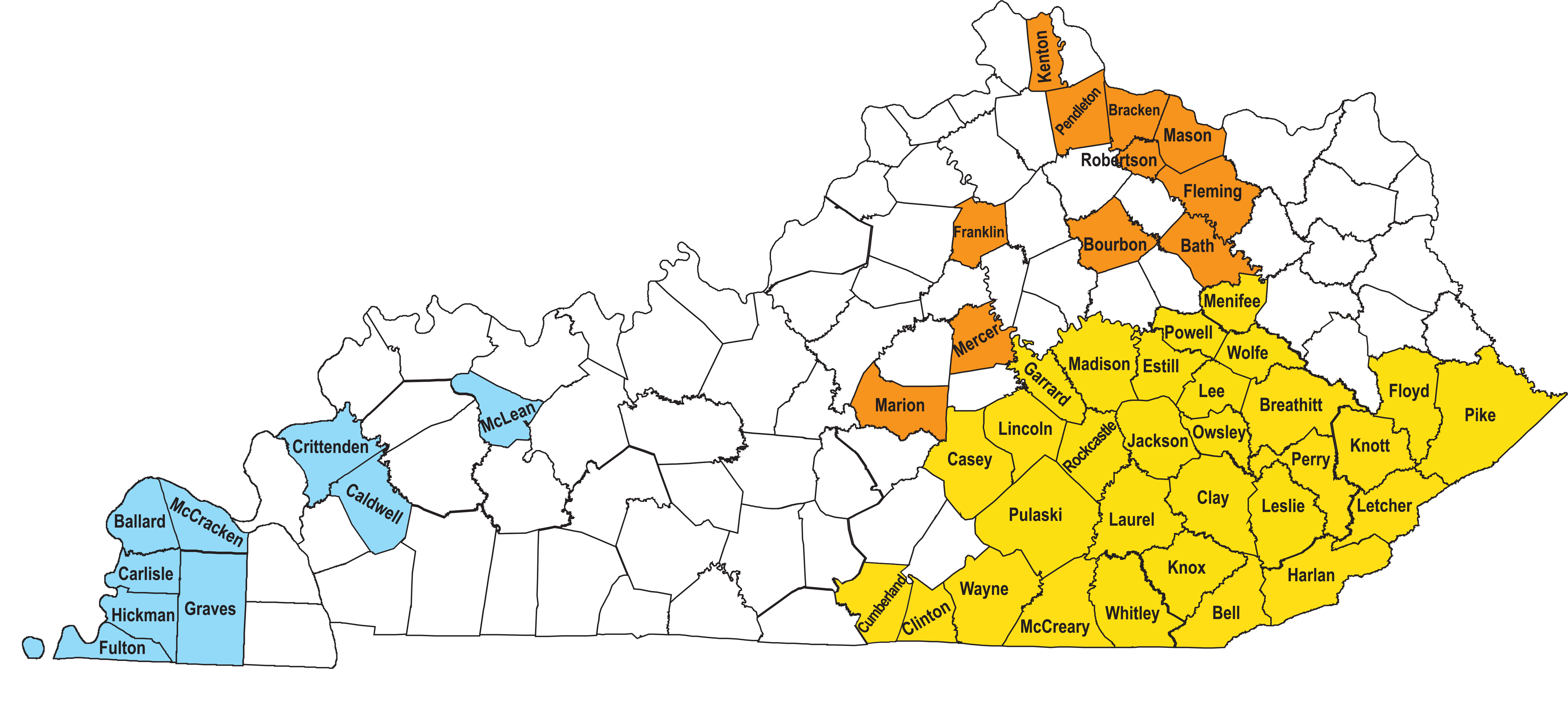 Map of GEAR UP regions in Kentucky